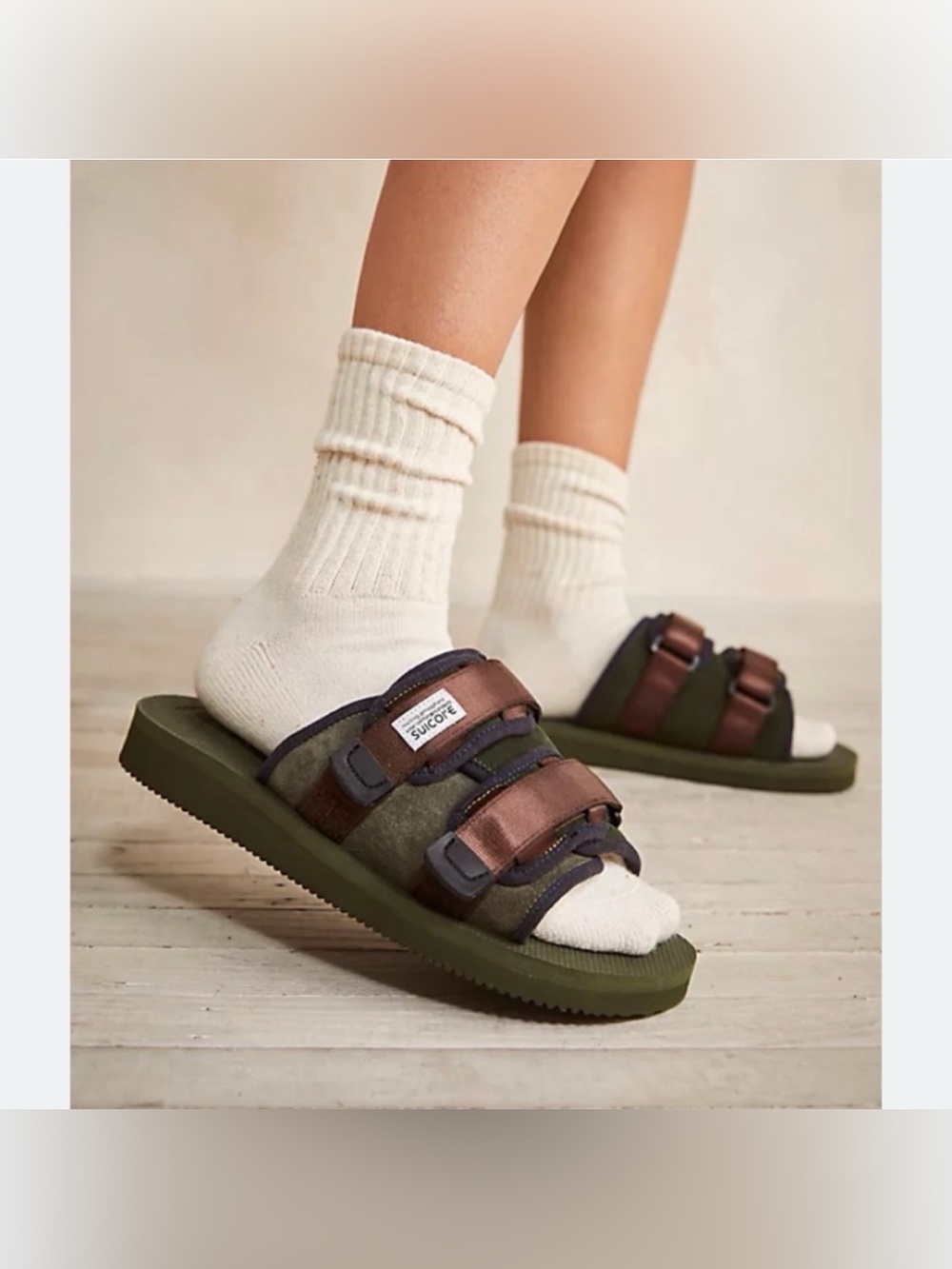 Suicoke Moto-MAB Slides Olive Green